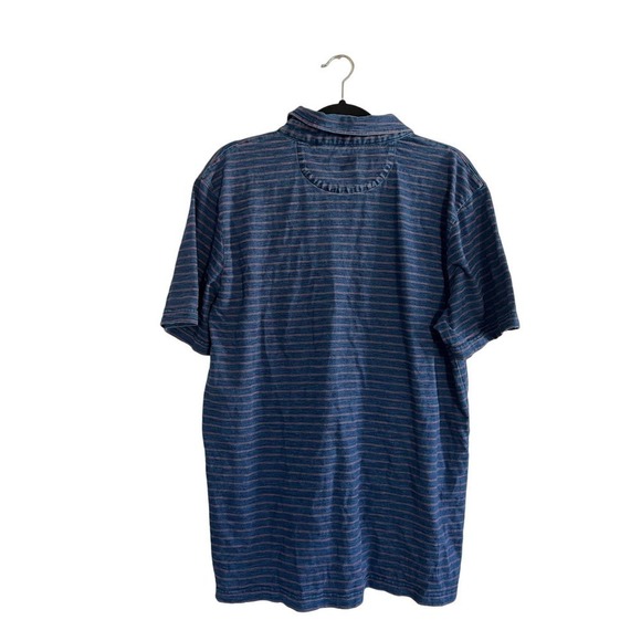 Men’s Faherty Brand Blue Striped Polo Cotton Size XL - Picture 4 of 5